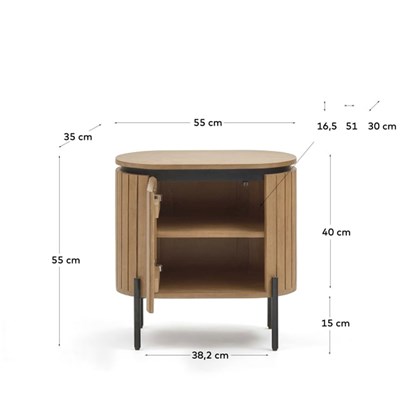 Mango Wood Bedside Table with 1 Drawer 55 x 55 cm