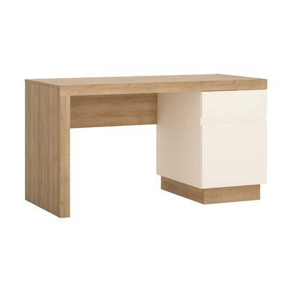 Desk 1Door 1Shelf – Light Oak & White