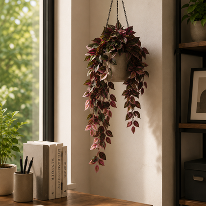 Bordeaux Tradescantia Hanging - l54xw20xh15cm