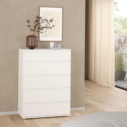 Nova Chest 5 Drawers White