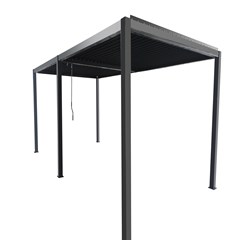 Aluminium Pergola 3X6 with Sling Curtain - Dark Grey