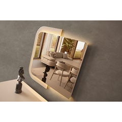 Console With Mirror – Sand Beige