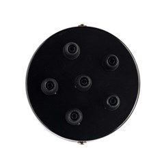 Multi Outlet Ceiling Rose 6 Way - Black