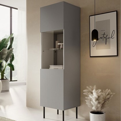 Display Cabinet W-1 - Light Grey & Black