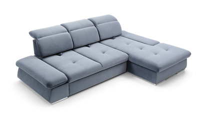 Corner Sofa Bed with Chaise Right – Light Blue