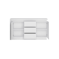 Sideboard 2 Doors 3 Shelves – White Alpin & White Gloss