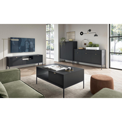 TV Unit 2 Doors 1 Drawer – Black