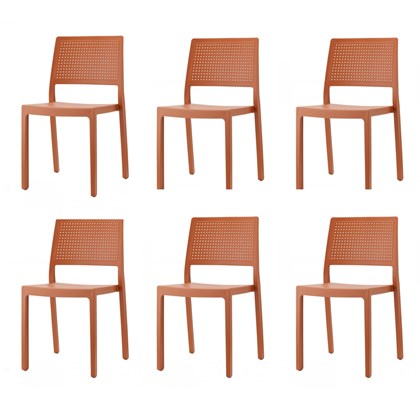 Set of 6 Emi Chairs Terracotta