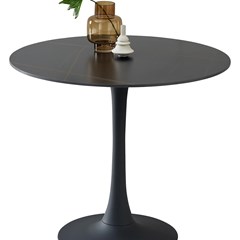 Round Dining Table Ceramic - Black