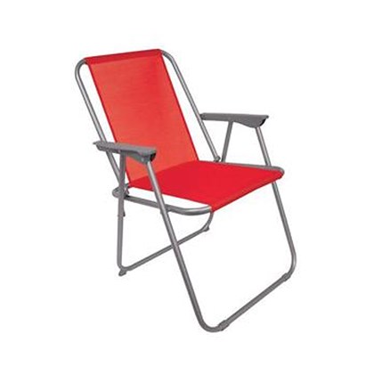 Steel Foldable Beach Chair - Red
