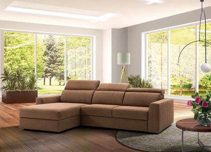 3 seater corner sofa bed with adjustable head rests (Left)