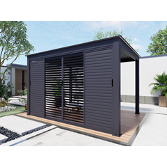 Pergola Louver Fence – Adjustable Grey