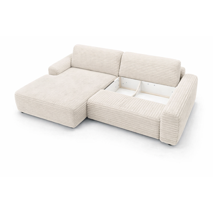 Corner Sofa Bed + Chaise Left 264cm – Beige