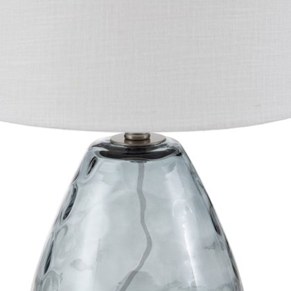 Gray Table Lamp Glass-Fabric