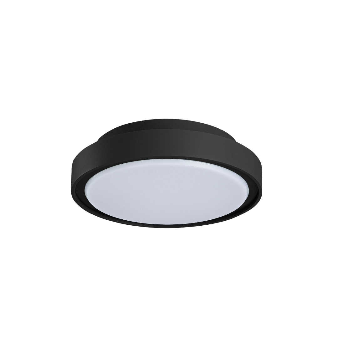 Black Plastic Ceiling Light - Down - E27