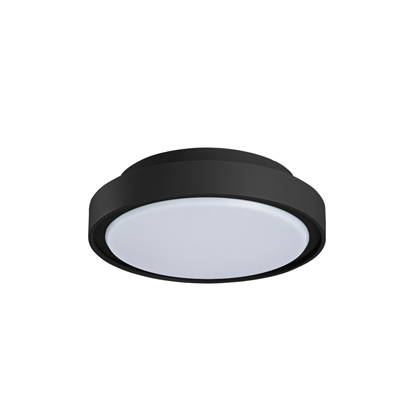 Black Plastic Ceiling Light - Down - E27
