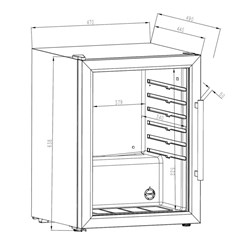 Outdoor Fridge 60 L Steel Frame & Glass