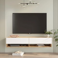 Hanging Tv Cabinet - Atlantic Pine & White