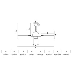 Ceiling Fan L - Old Gold & Brown