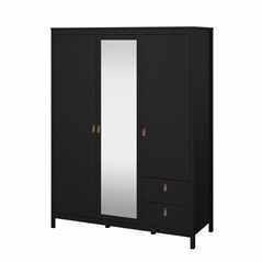 Madrid Wardrobe Black 2 Doors Mirror