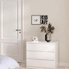 White Naia Chest with 3 Drawers