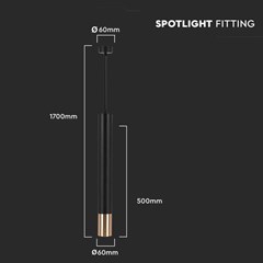 GU10 Hanging Pendant Black Gold