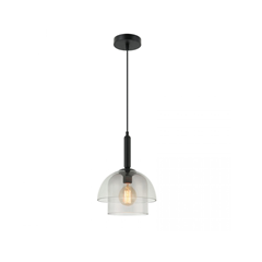 Glass Pendant Light E 27 Max 40w Smokey Grey