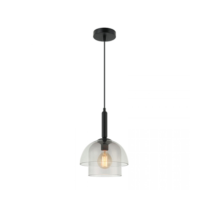 Glass Pendant Light E 27 Max 40w Glass Smoky Grey