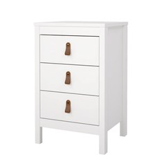 White Madrid Nightstand 3 drawers