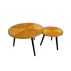 Felix Trundle Table Set of 2 – Brown & Black & Gold
