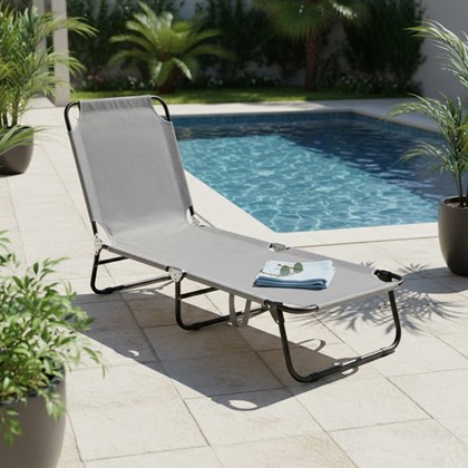 Beach Foldable Steel Sun Lounger