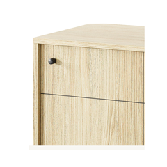 Bookshelf 2 Door with Front Glass – Linea Oak