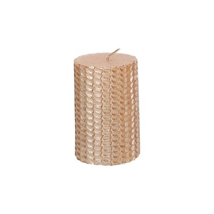 Gold Rose Cylindrical Candle 10h Cm Chic Pink Wax