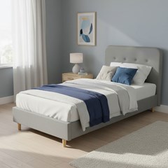 Upholstery Bed 90x200 – Light Grey