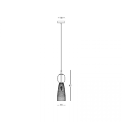 Pendant Light – Antique Brass/Clear & Figured Glass