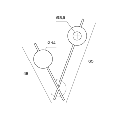 Wall or ceiling lamp with 2 Lights