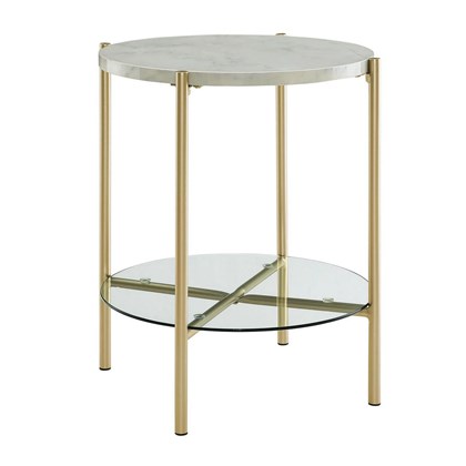 Round Coffee Table - Marble & Gold