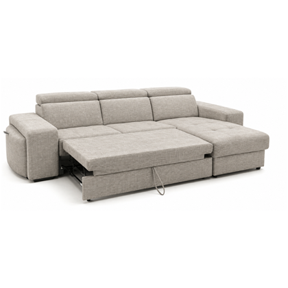 2-Seater Sofa Bed with Chaise & Storage