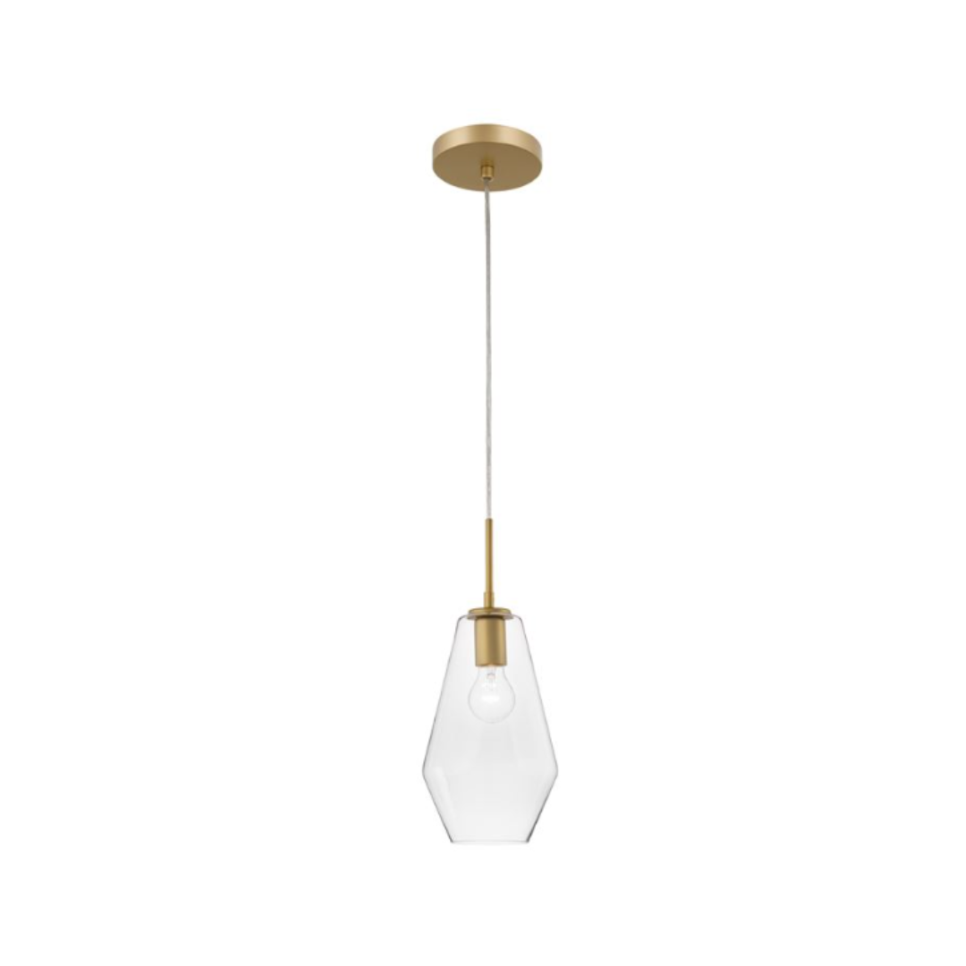 Pendant Light Gold Metal Clear Glass