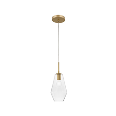 Pendant Light Gold Metal Clear Glass