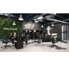 Desk  With Modesty Panel Black