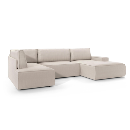 Corner Sofa Bed with Chaise Right – Light Beige