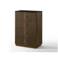 Bedroom Set 160x200- Dark Walnut, Black & Light Grey