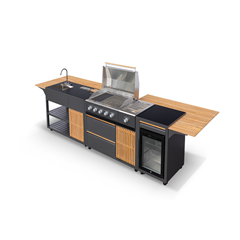 Outdoor Kitchen 3 in 1 with Fridge,  Chef Worktop and Grill