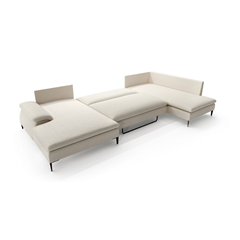 Corner Sofa Bed with Chaise Left 350cm – Light Beige
