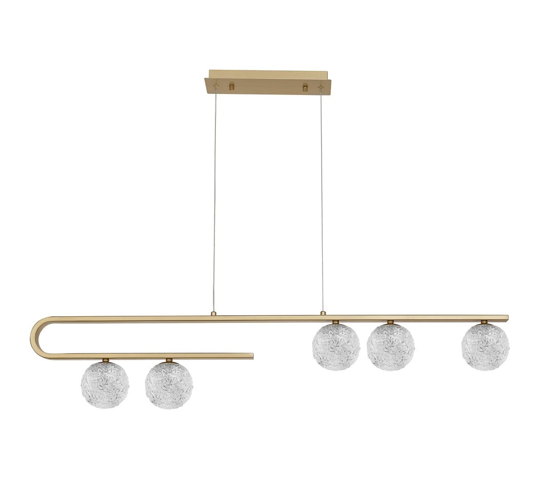 Mirano Pendant 5x G9 Glass Brushed Gld