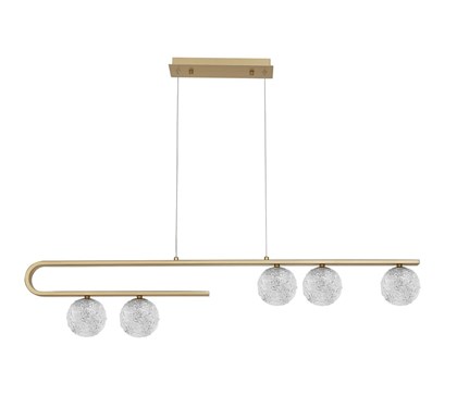 Mirano Pendant 5x G9 Glass Brushed Gld