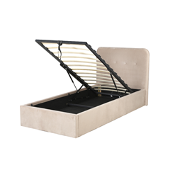 Upholstery Bed with Gas Lift – Light Brown