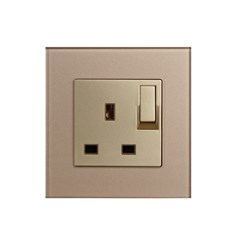 1 Gang 13Amp Socket Gold Temp Glass