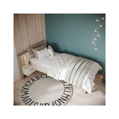 Children's Bedside Table – Beige & Grey
